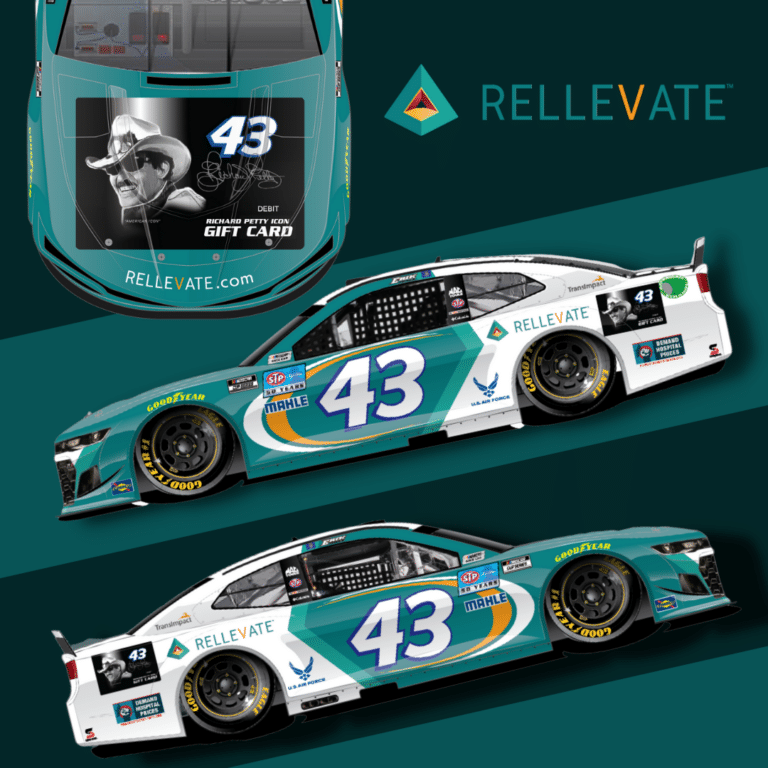 Richard Petty and Rellevate car
