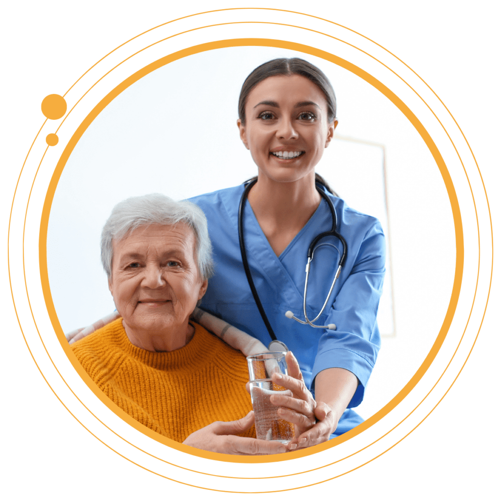 a nurse with a elder needing care