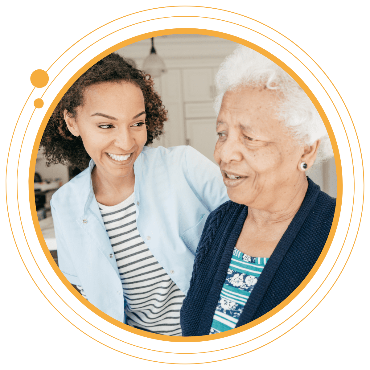 a woman with her grandmother