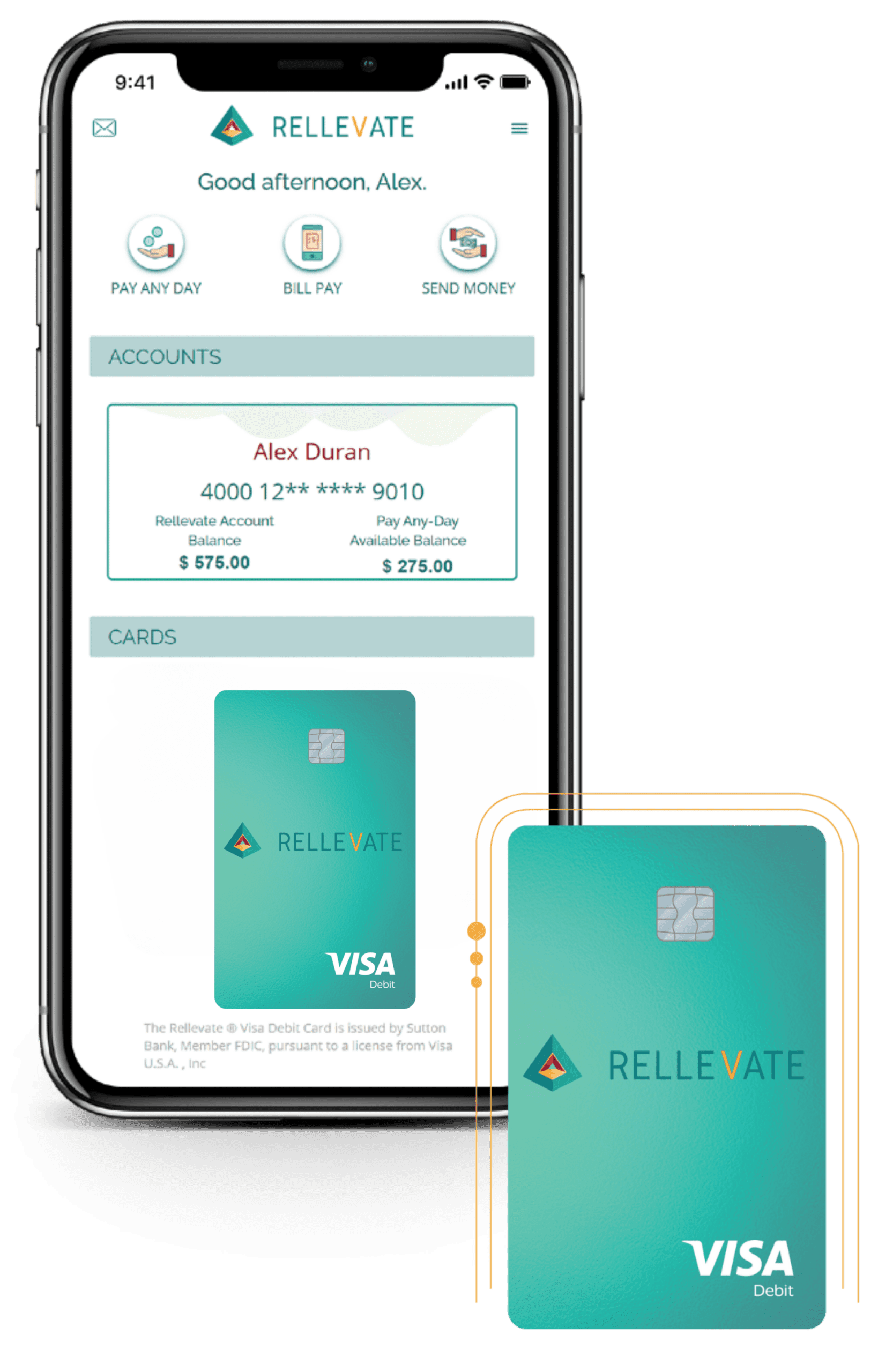 Rellevate Visa Card (formerly PayCard) Phone App and Card