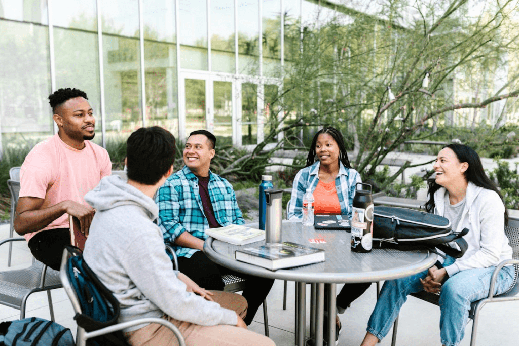 people doing a group study