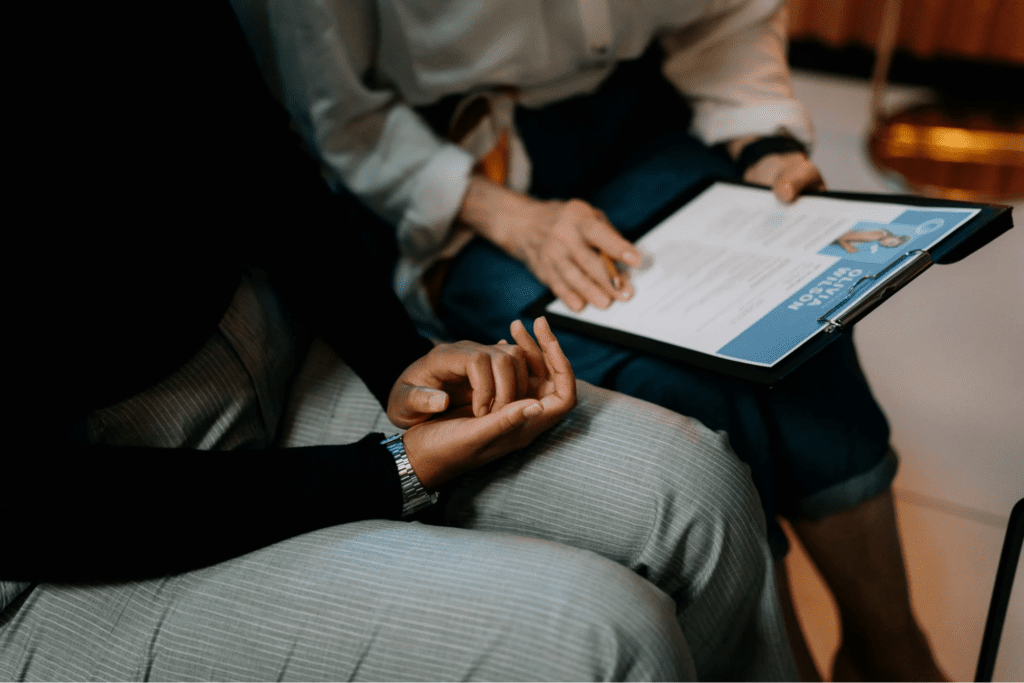 Caregiver going through interview