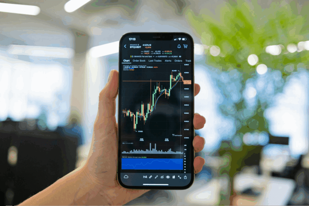 bitcoin chart on smartphone