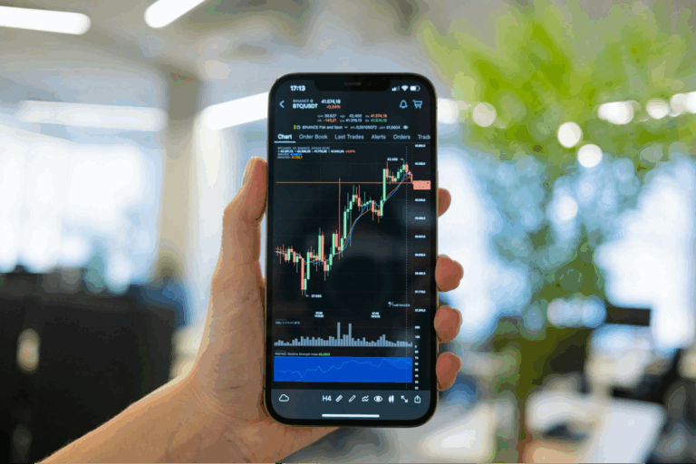 bitcoin chart on smartphone